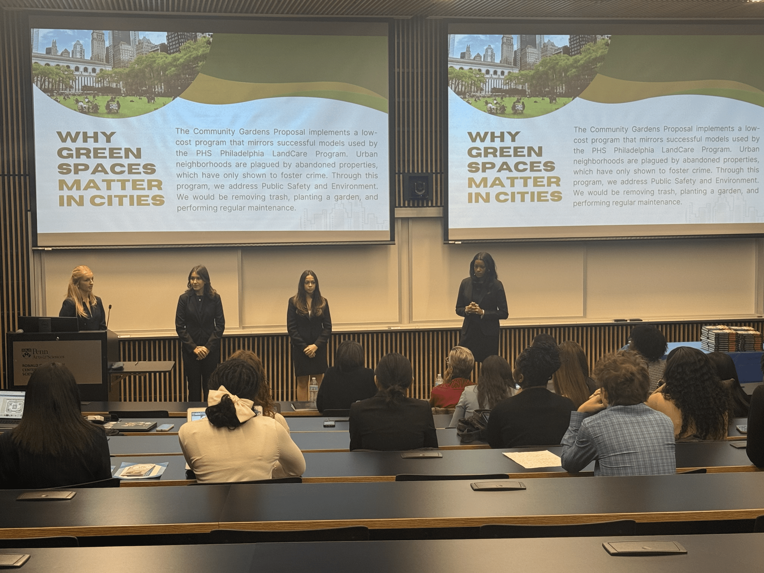 IMG_1904 Students presenting in front of large presentations